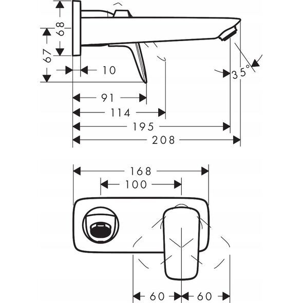 Concealed washbasin mixer Hansgrohe Logis 71220670