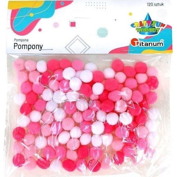 Titanum Pompony poliestrowe 10mm mix 120szt