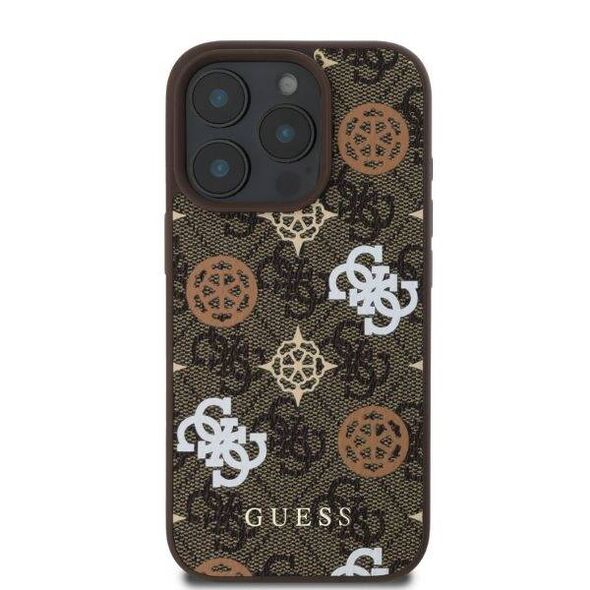 Original Case IPHONE 16 PRO Guess Hardcase IML Peony On 4G Background MagSafe (GUHMP16LP4PWPW) brown 3666339303075