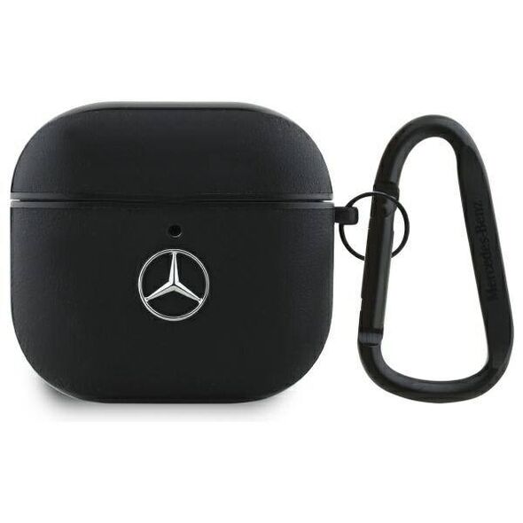 Case APPLE AIRPODS 4 Mercedes Leather Metal Logo Cover (MEA4CSLBK) black 3666339397500