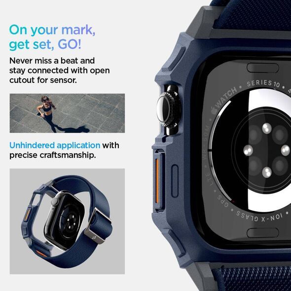 Case APPLE WATCH 10 (46MM) Spigen Lite Fit ”Pro” navy blue 8809971237550