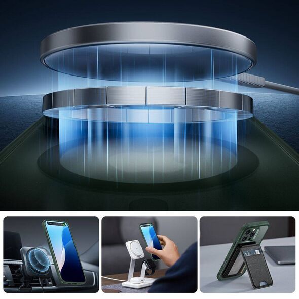 Case + Tempered Glass IPHONE 16 PRO MAX ESR Classic Pro Set Halolock Magsafe Frosted green 4894240230138