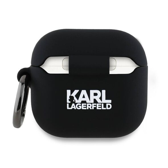 Original Case APPLE AIRPODS 4 Karl Lagerfeld Silicone Karl Head 3D (KLA4RUNIKK) black 3666339398040