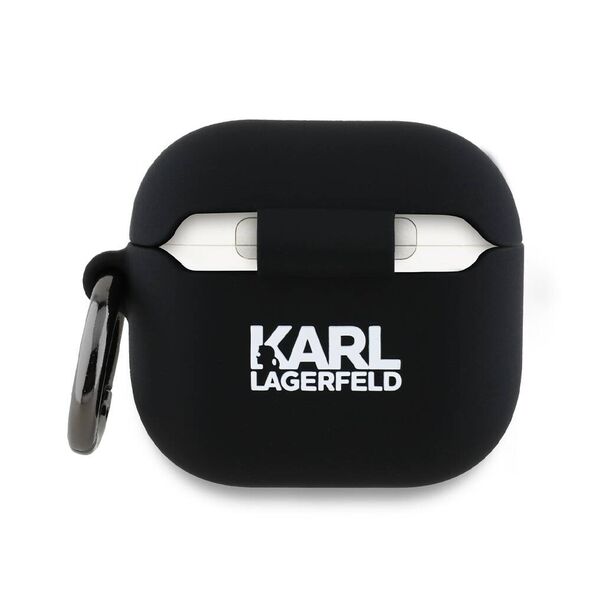 Case for APPLE AIRPODS 4 Karl Lagerfeld Silicone Karl&Chaupette Head 3D (KLA4RUNKCHK) black 3666339398095