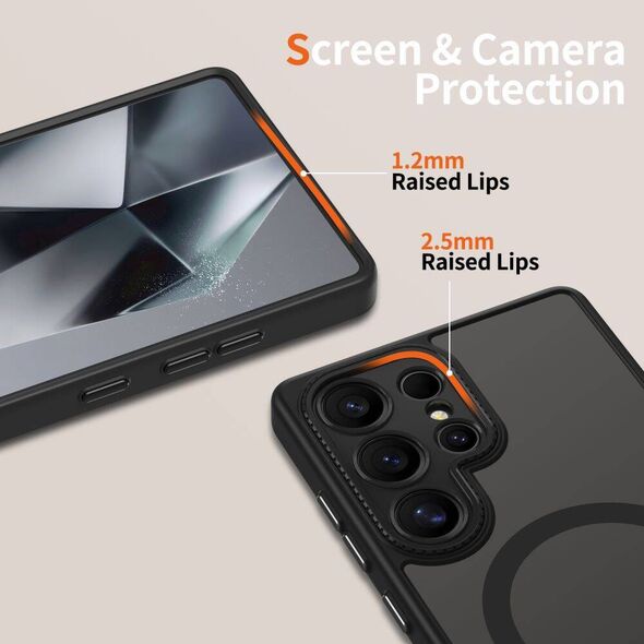 Case SAMSUNG GALAXY S25 ULTRA Tech-Protect MagCam MagSafe Matte black 5906302380343