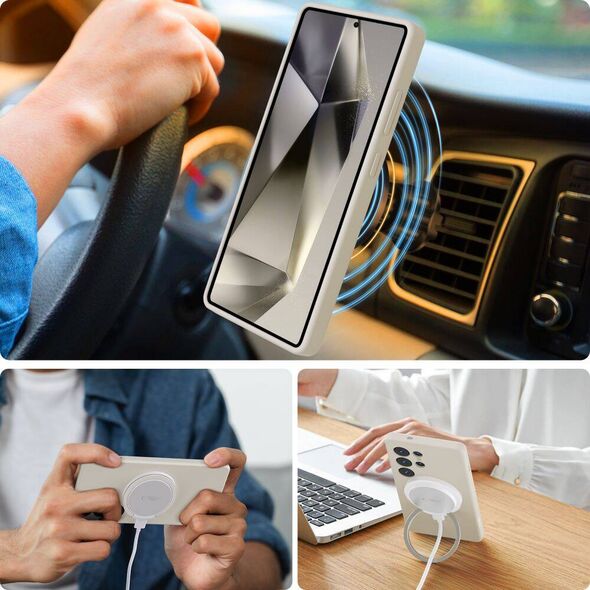 Case SAMSUNG GALAXY S25 ULTRA Tech-Protect Liquid Silicone MagSafe Cosmic Latte creamy 5906302322459