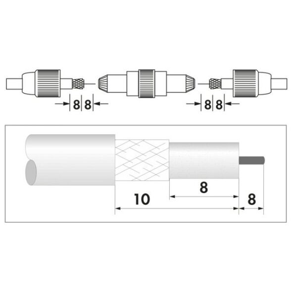 Προσαρμογέας AV Schwaiger Schwaiger Koax Kabelverbinder Metallisiert, HQ Silber 13333542 4004005503920