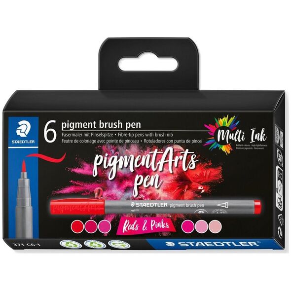 Staedtler STAEDTLER MultiInk Pigment Arts πινέλο 6er-Set reds&pinks λιανική 13336026 4007817097083