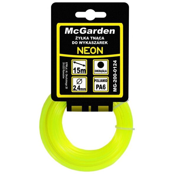 McGarden Żyłka do wykaszarki okrągła neon 1,6mm 15m (MG-200-0116)