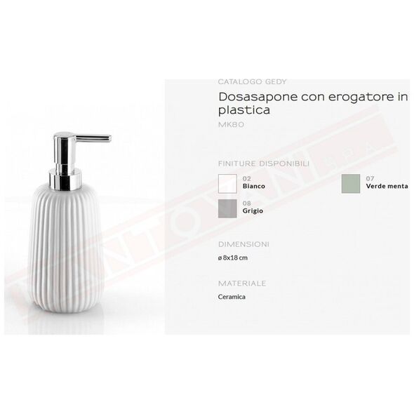Dozownik do mydła Gedy MARIKA SOAP DISPENSER WHITE