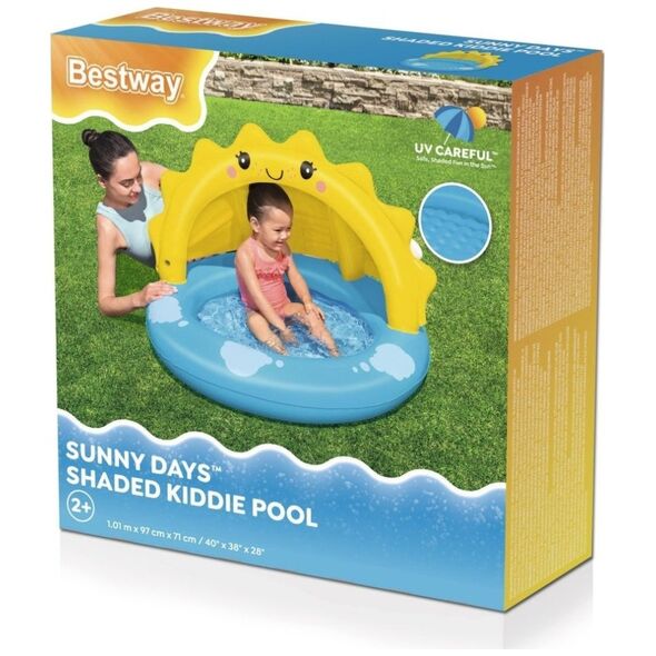 Bestway 52637 Basenik dmuchany z daszkiem i pompowanym dnem Słoneczko 1.01m x 97cm x 71cm