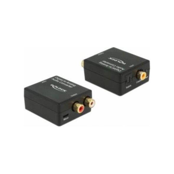 Adapter AV Delock Toslink - RCA (Cinch) czarny (63477)