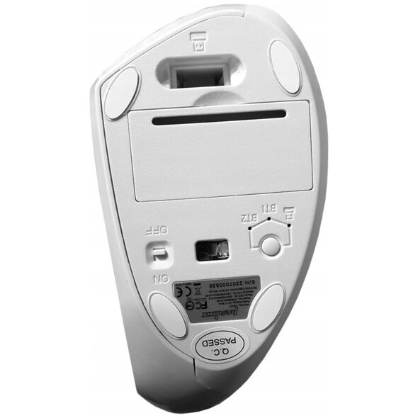 Mysz Perixx Mysz bezprzewodowa Perixx PERIMICE-813 W optyczna wertykalna pionowa prawa biała RF + BLUETOOTH