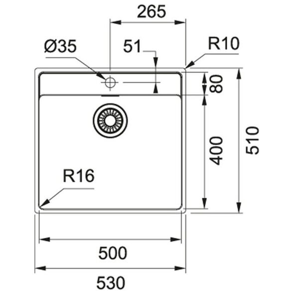Franke Nerūdijančio pleno body plautuvė νεροχύτης Franke Maris MRX 210-50 TL, 127.0531.852 13472006 7612985485258