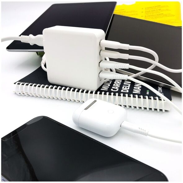 Ładowarka Dudao Szybka ładowarka sieciowa GaN 100W 2 x USB-C / 2 x USB Dudao A100EU - biała