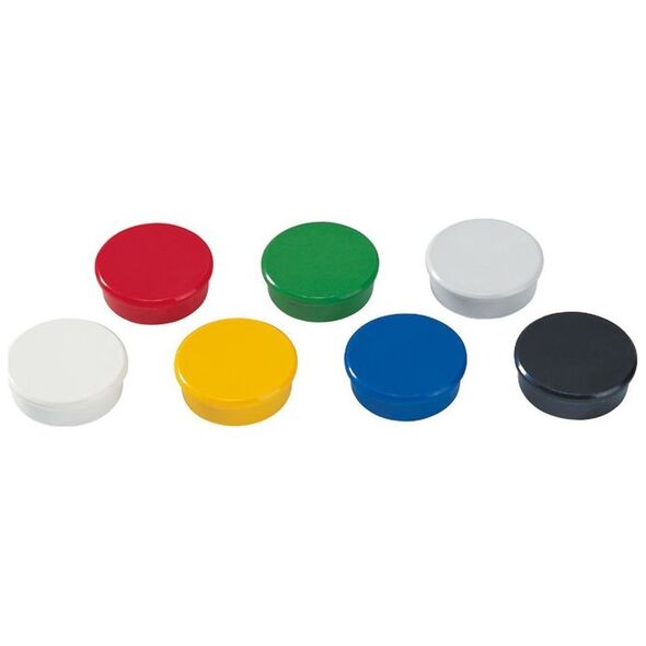 Magnet Dahle, rund, 38 mm, assorteret, pakke a 10 stk.