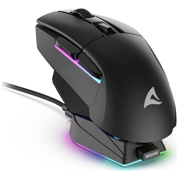 Ποντίκι Sharkoon Sharkoon SKILLER SGM50W (μαύρο, συμπεριλαμβανομένου του σταθμού φόρτισης) 13341024 4044951040230