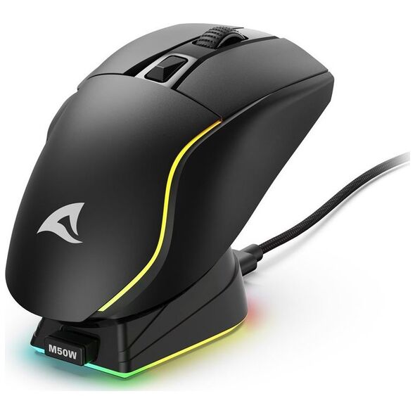 Ποντίκι Sharkoon Sharkoon SKILLER SGM50W (μαύρο, συμπεριλαμβανομένου του σταθμού φόρτισης) 13341024 4044951040230