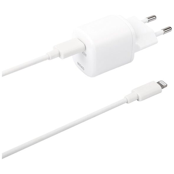 Deltaco DELTACO καλώδιο τροφοδοσίας USB sieninis įkroviklis, USB-C, PD 20 W, 1 m C - "Lightning" USBC-AC141 13413332 7333048048967