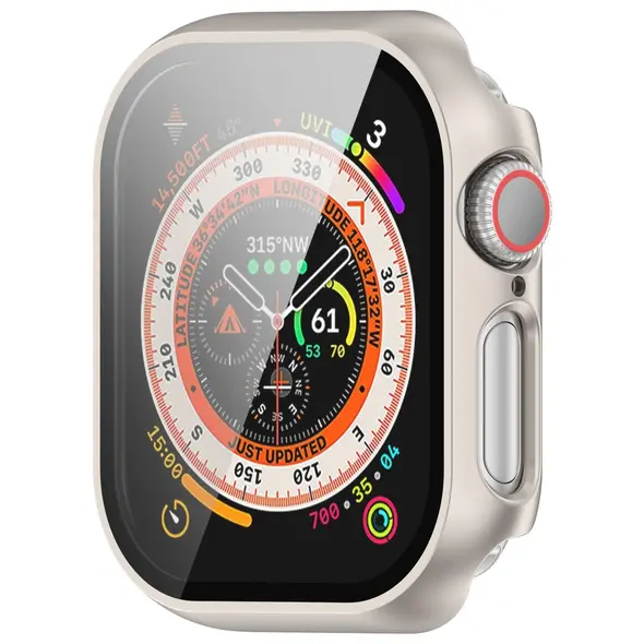 Bizon Case+Glass Watch Apple Watch 10 42mm champagne