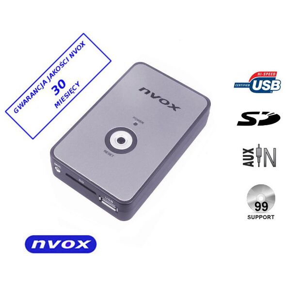 Nvox Zmieniarka cyfrowa emulator 12PIN, MP3, USB, SD, BMW (NV1080A BMW 12PIN)