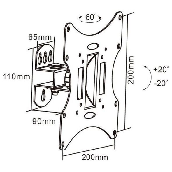 Cabletech Uchwyt ścienny LEC-UCH0041A 23'' - 42''