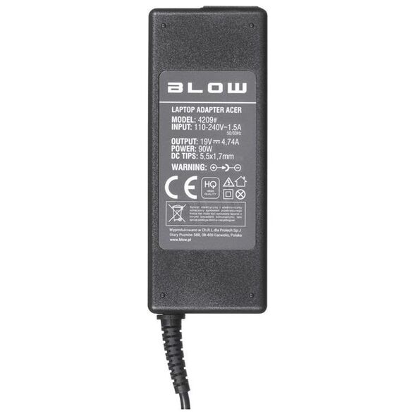 Zasilacz do laptopa Blow 90 W, 2.5 mm, 4.7 A, 19 V (4181#)