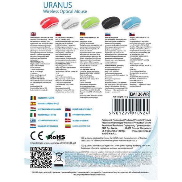 Mysz Esperanza Uranus (EM126WG)