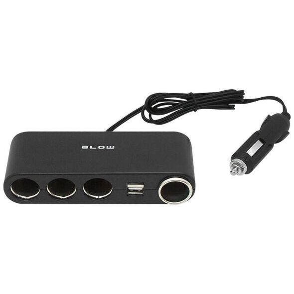 Blow Rozgałęziacz zapalniczki samochodowej, 4x + 2x USB (96-875#)