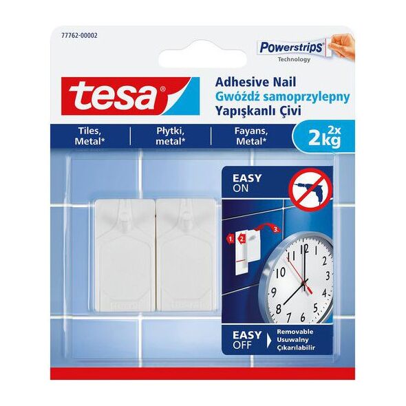 Tesa Gwoździe samoprzylepne do płytek i metalu do 2kg 2szt. (H7776202)
