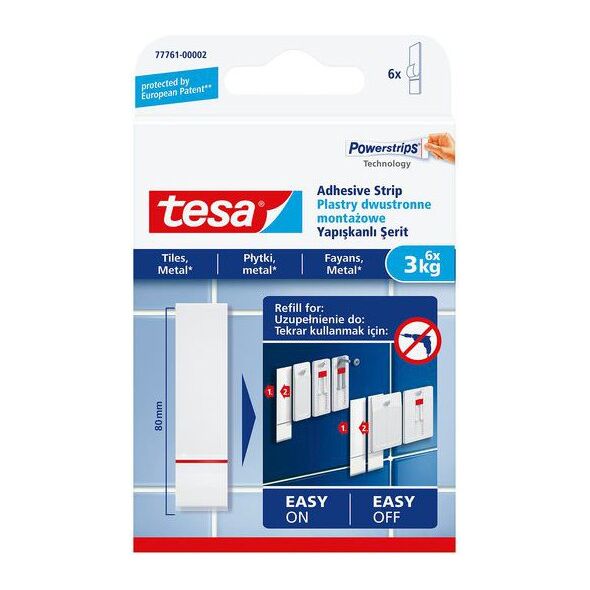 Tesa Plastry montażowe samoprzylepne do płytek i metalu do 3kg 6szt. (H7776102)
