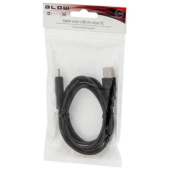 Kabel USB Blow USB-A - DC 0.7 x 2.5 mm 1.5 m Czarny (66-079)