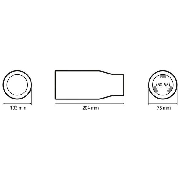 AMiO Chromowana końcówka tłumika 102mm / montaż 50-65mm uniwersalny