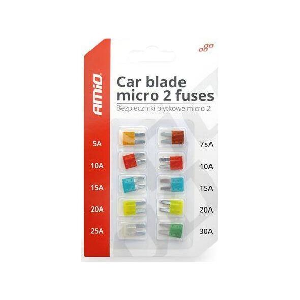 AMiO Bezpieczniki samochodowe MICRO 2 blister 10szt