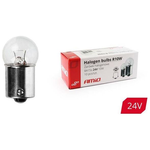 AMiO Żarówki halogenowe R10W BA15s 24V 10szt.