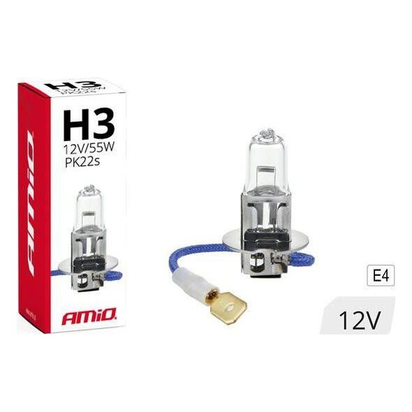 AMiO Żarówka halogenowa H3 12V 55W filtr UV (E4)