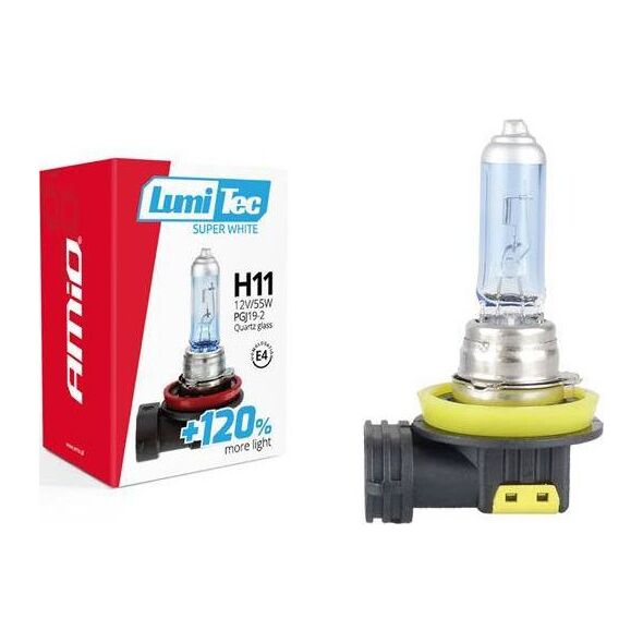 AMiO Żarówka halogenowa H11 12V 55W LumiTec SuperWhite +120%