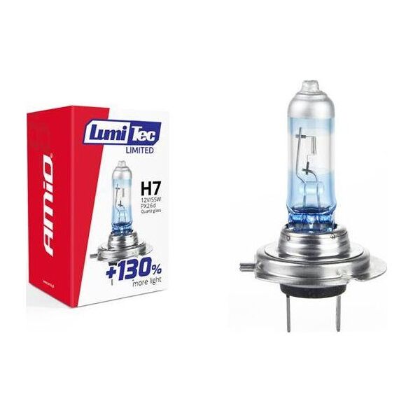 AMiO Żarówka halogenowa H7 12V 55W LumiTec LIMITED +130%