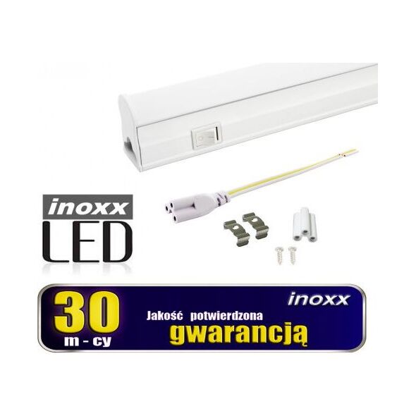 Nvox Świetlówka led liniowa t5 60cm 8w on/off zimna 6000k lampa natynkowa zintegrowana z oprawą