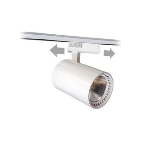 Nvox Lampa sklepowa led reflektor szynowy jednofazowy biały 30w 2250 lm światło ciepłe 3000k