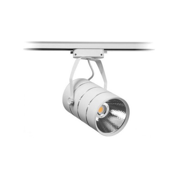 Nvox Lampa sklepowa led reflektor szynowy jednofazowy biały metalowy 30w 2550 lm światło ciepłe 3000k