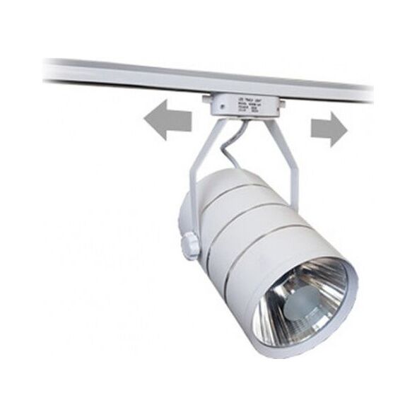 Nvox Lampa sklepowa led reflektor szynowy jednofazowy biały metalowy 30w 2550 lm światło ciepłe 3000k