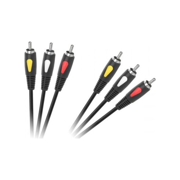 Kabel Cabletech RCA (Cinch) x3 - RCA (Cinch) x3 1m czarny (KPO4002-1.0)
