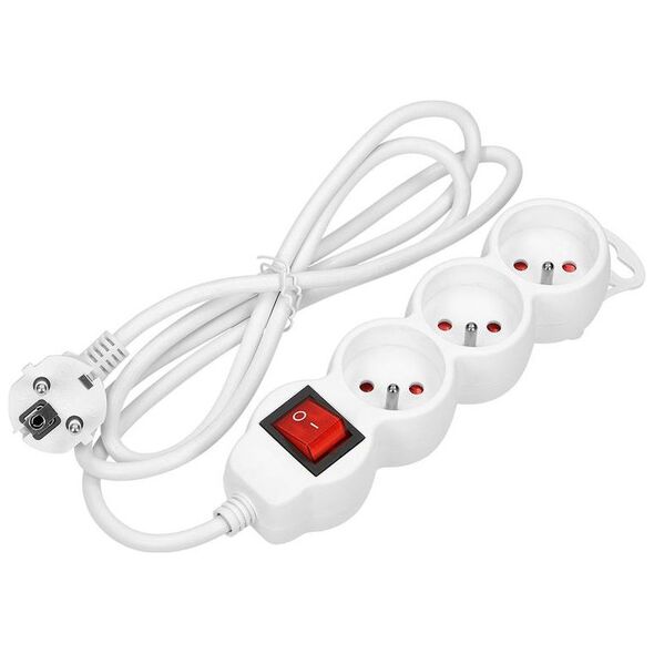 Listwa zasilająca Orno 3 gniazda 5 m biała (OR-AE-13146/W/5M)