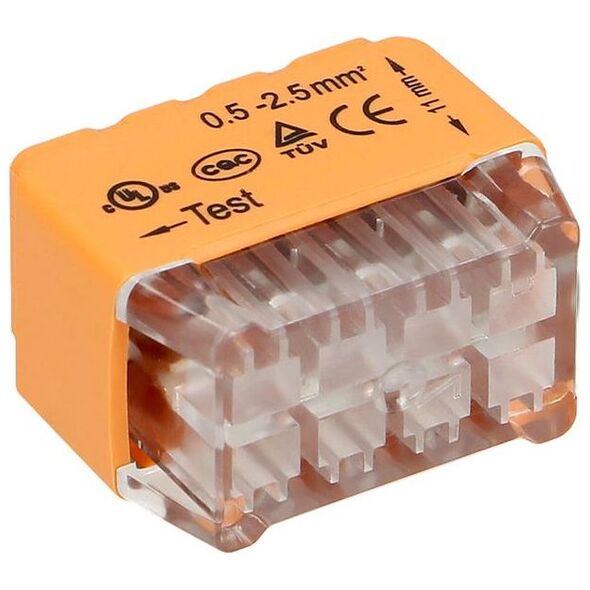 Orno Złączka instalacyjna wciskana 8-przewodowa| dwurzędowa| na drut 0,75-2,5mm2| IEC 300V/24A| 10 szt. OR-SZ-8004/8/10