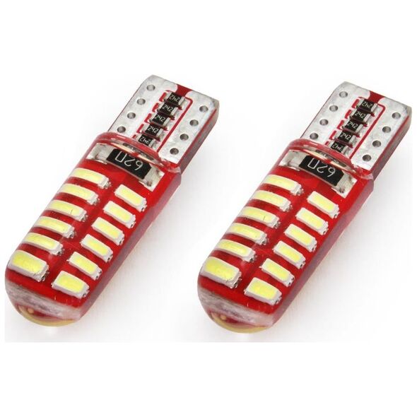 AMiO Żarówki LED AMIO W5W T10 24xSMD 3014 Silca (canbus)