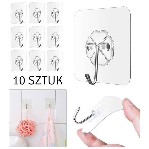 Home Appliances AG702 WIESZAK ŚCIENNY SAMOPRZYLEPNY 10 SZTUK