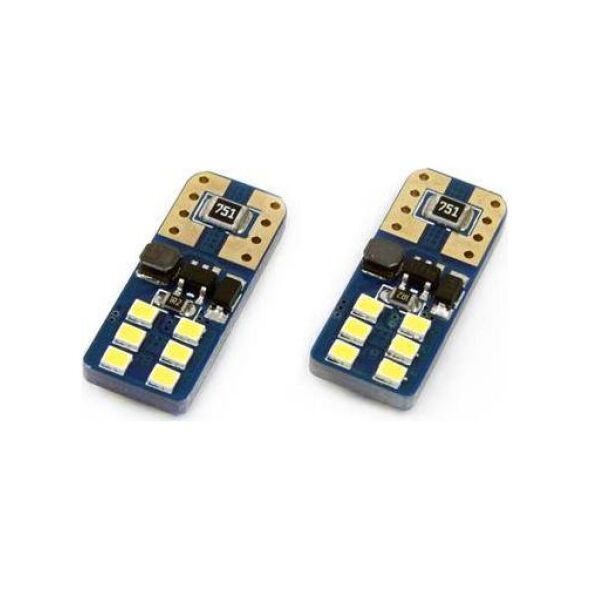 AMiO LED CANBUS 12SMD UltraBright 2016 T10e (W5W) White 12V/24V