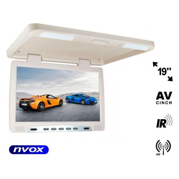 Nvox Monitor podwieszany podsufitowy LCD 19cali cali LED FM IR VGA... (NVOX RF1980 BE)