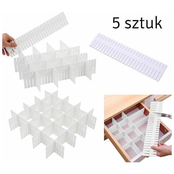Aptel AG126H PRZEGRODY WKŁADY DO SZUFLAD BIAŁE 5szt